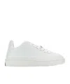 Burberry Lace Up Round Toe Trainers In White