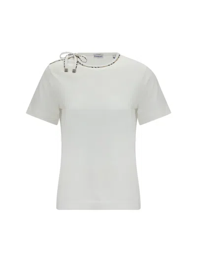 Burberry Lace-detail Cotton T-shirt In White