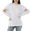 BURBERRY BURBERRY LADIES ASHBURY WHITE CUT-OUT DETAIL STUDDED TOP