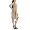 BURBERRY BURBERRY LADIES BISCUIT BUTTON PANEL DETAIL WOOL-BLEND SHIFT DRESS