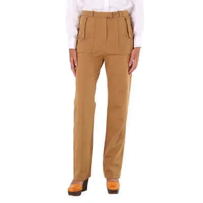 Pre-owned Burberry Ladies Biscuit Pocket Detail Jersey Tailored Trousers In Check Description