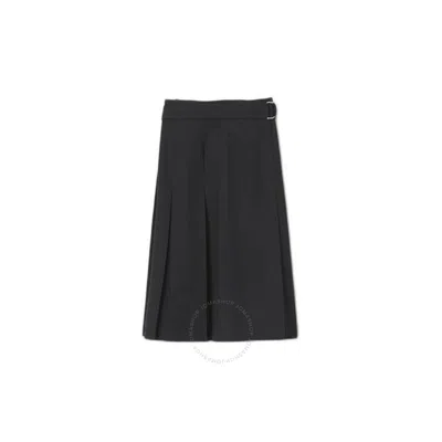 Burberry Ladies Black Alicia Pleated Midi Skirt