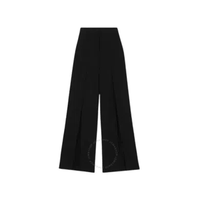 Burberry Ladies Black Asian Version Grain Wool Wide-leg Pants