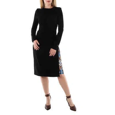 Pre-owned Burberry Ladies Black Aurora Long-sleeved Dress