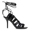 Burberry Ladies Black Beverly Cut-out Leather Laced Stiletto-heel Sandals In Black