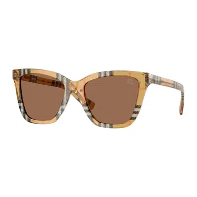 Burberry Ladies Black Cat Eye Sunglasses Be4470 416373 In Brown