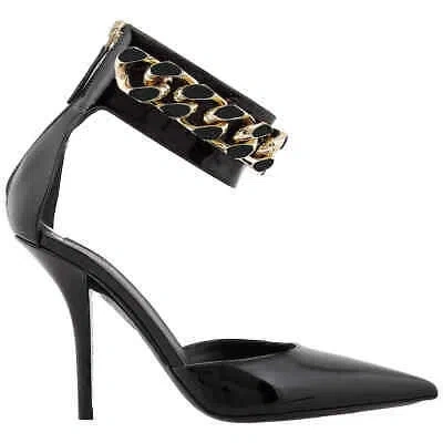 Pre-owned Burberry Ladies Black Chain-link Pointed High Heels