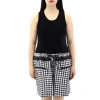 BURBERRY BURBERRY LADIES BLACK CONVERTIBLE MIXED MEDIA GINGHAM DRESS