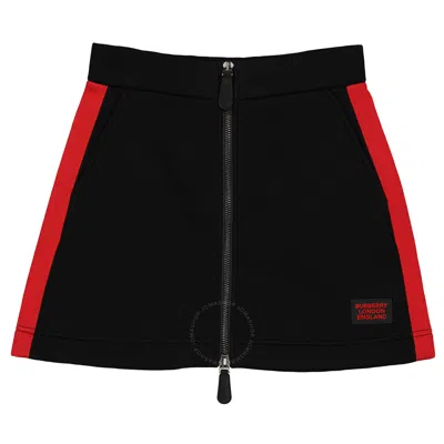 Burberry Ladies Black Crasna Side Stripe Mini Skirt