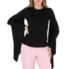 BURBERRY BURBERRY LADIES BLACK CREWNECK FLARED SLEEVED TOP