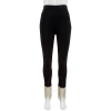 Burberry Ladies Black Crystal Fringe Detail Stretch Jersey Leggings In Black