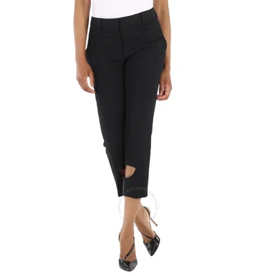 Burberry Ladies Black Cut-out Detail Tailored Trousers
