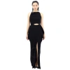 BURBERRY BURBERRY LADIES BLACK CUT-OUT STRETCH JERSEY SLEEVELESS CRYSTAL DETAIL GOWN