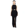 Burberry Ladies Black Cut-out Stretch Jersey Sleeveless Crystal Detail Gown In Black