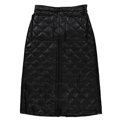 Burberry Ladies Black Diamond Quilted High-waist Skirt