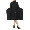 BURBERRY BURBERRY LADIES BLACK DOUBLE-BREASTED RAINCOAT WITH GRAPHIC DETAIL