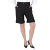 Burberry Ladies Black Fringed Hem Wool Shorts In Black