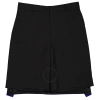 BURBERRY BURBERRY LADIES BLACK GEOMETRIC PRINT PANEL MOHAIR WOOL SHORTS