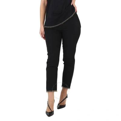 Burberry Ladies Black Hanover Ring-pierced Wool Tailored Trousers