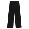 Burberry Ladies Black Jaylie Asian Fit Wool Wide Leg Pants With Slits In Black