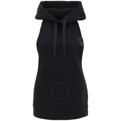 Burberry Ladies Black Location-print Sleeveless Cotton Hoodie