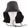 Burberry Ladies Black Logo Print Drawstring Fisherman Bucket Hat In Black