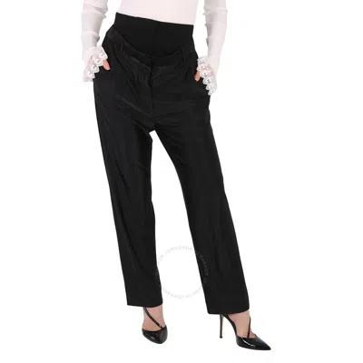 Burberry Ladies Black Lombardy Double-waisted Jersey Pants