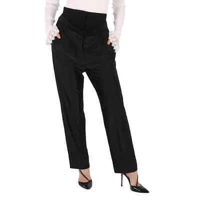 Pre-owned Burberry Ladies Black Lombardy Double-waisted Jersey Pants