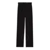 Burberry Ladies Black Lottie Asian Fit Silk Trimmed Wool Tailored Trousers In Black