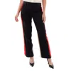 Burberry Ladies Black Lottie Contrast Panel Tailored Trousers In Black
