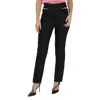 Burberry Ladies Black Pinstripe Functional Twill Remodeled Trousers In Black