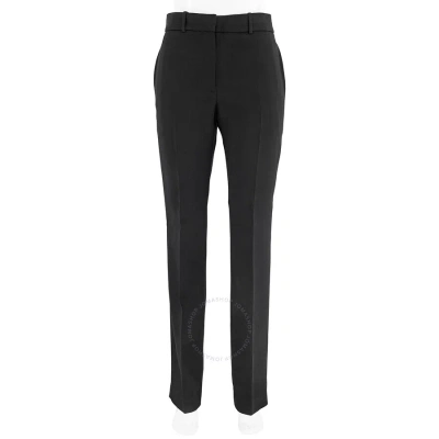 Burberry Ladies Black Potbury Wool Blend Straight Leg Trousers