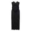 BURBERRY BURBERRY LADIES BLACK SIDE-SLIT SHEER MAXI DRESS