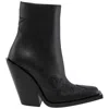 BURBERRY BURBERRY LADIES BLACK STAR DETAIL LEATHER BLOCK-HEEL ANKLE BOOTS