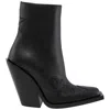 Burberry Ladies Black Star Detail Leather Block-heel Ankle Boots In Black