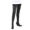 BURBERRY BURBERRY LADIES BLACK STRETCH LEATHER OVER-THE-KNEE BOOTS