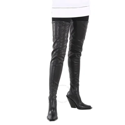 Burberry Ladies Black Stretch Leather Over-the-knee Boots