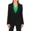 Burberry Ladies Black Tailored Single-breasted Blazer Jacket In Black