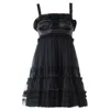 Burberry Ladies Black Tulle Corset Mini Dress In Black