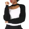 Burberry Ladies Black Wool-blend Shrug In Black