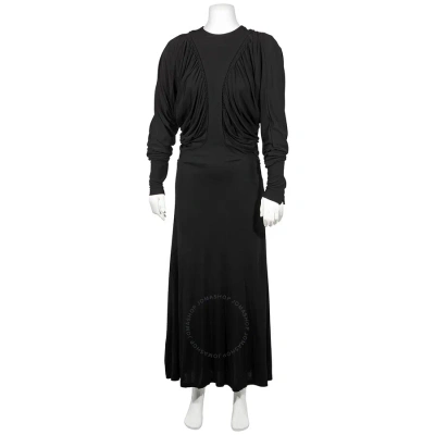 Burberry Ladies Black Wynona Ruched Panelled Jersey Gown