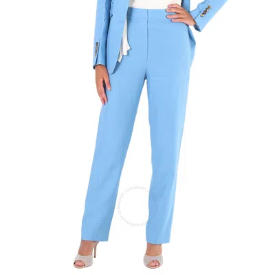 Burberry Ladies Blue Topaz Jersey Sash Detail Tailored Trousers