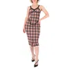 BURBERRY BURBERRY LADIES BRIGHT RED CHECK CHECK STRETCH JERSEY SLEEVELESS CORSET DRESS