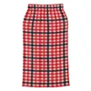 Burberry Ladies Bright Red Check Lorelei Pleated Skirt In Red