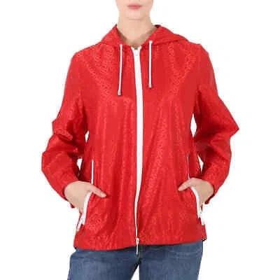 Pre-owned Burberry Ladies Bright Red Everton Pattern Jacket