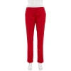 BURBERRY BURBERRY LADIES BRIGHT RED HANOVER TWO-TONE WOOL TAILORED TROUSERS