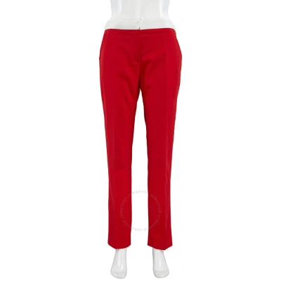 Burberry Ladies Bright Red Hanover Two-tone Wool Tailored Trousers