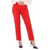 BURBERRY BURBERRY LADIES BRIGHT RED HIGH-WAISTED WOOL TAILORED TROUSERS
