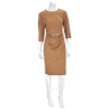 BURBERRY BURBERRY LADIES BRONZE DOUBLE WAIST SHIFT DRESS