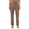 BURBERRY BURBERRY LADIES BROWN CASHMERE CHECK LINEN WOOL CASHMERE TROUSERS